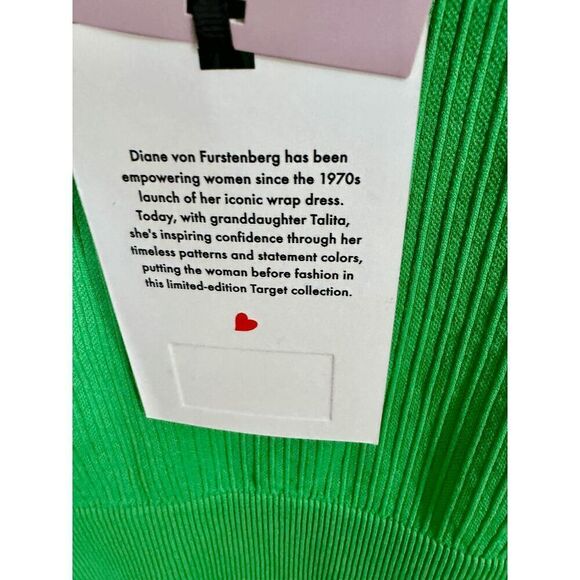 Diane von Furstenberg Ribbed Collared Crop Top Kelly Green - Picture 8 of 8